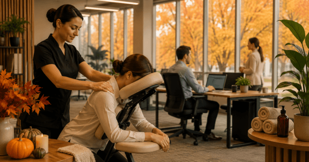 corporate massage program fall launch